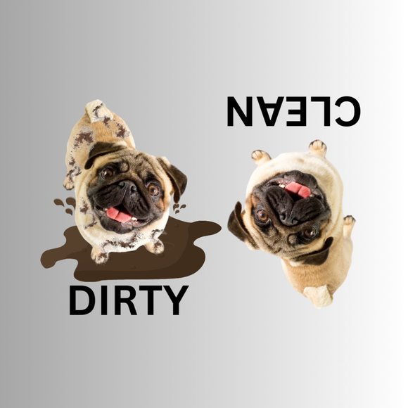 PUG Clean Dirty Dishwasher Flexible Magnet - Picture 1 of 1